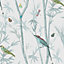 Next Chinoiserie bird trail Duck egg Smooth Wallpaper