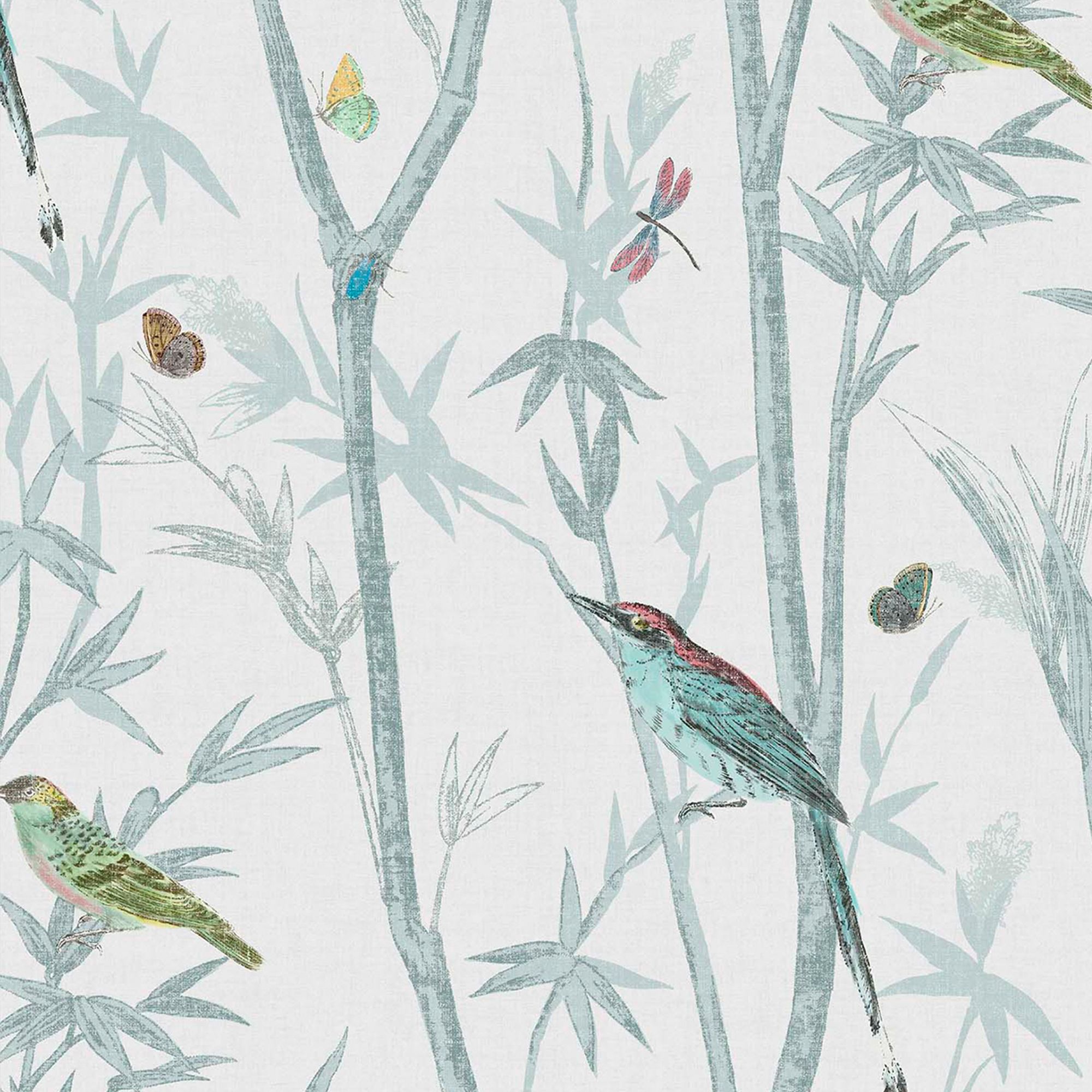 Next Chinoiserie bird trail Duck egg Smooth Wallpaper