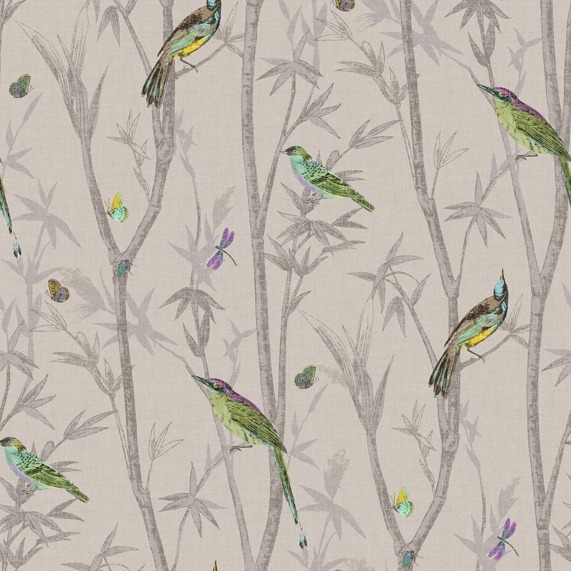 Next Chinoiserie bird trail Natural Smooth Wallpaper Sample