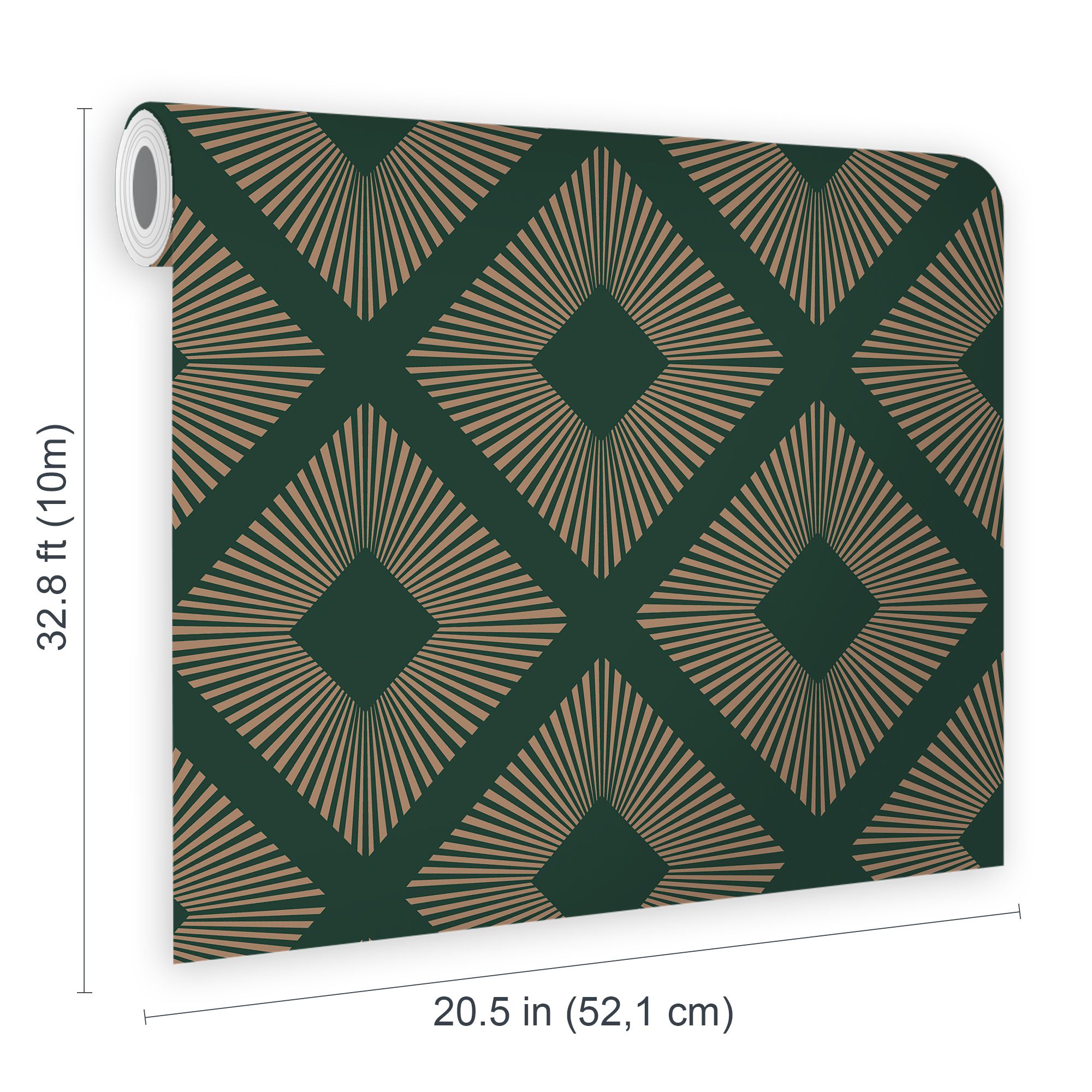 Next Deco Triangle Emerald Smooth Wallpaper