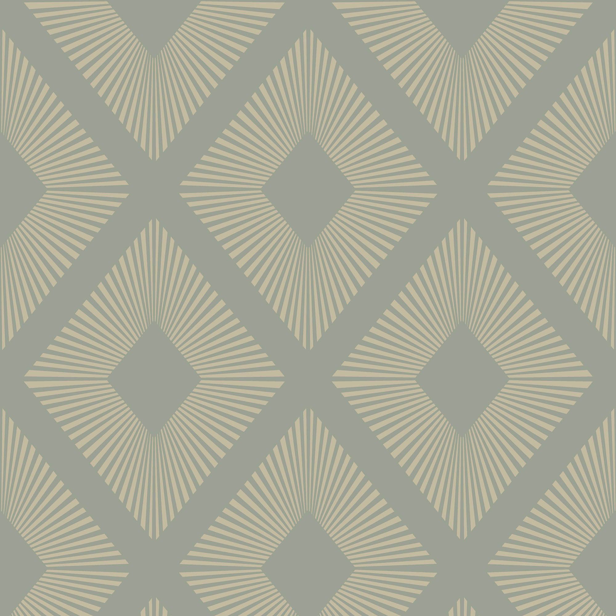 Next Deco Triangle Sage Smooth Wallpaper