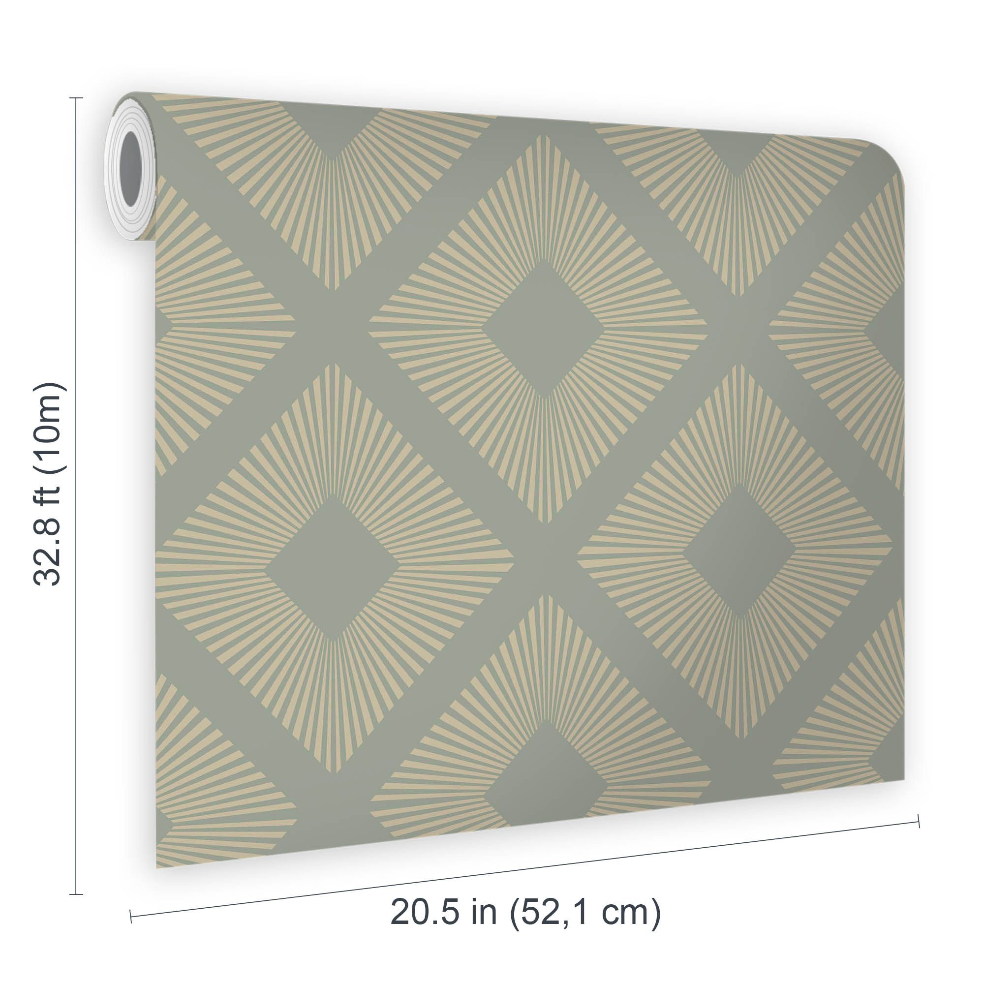 Next Deco Triangle Sage Smooth Wallpaper