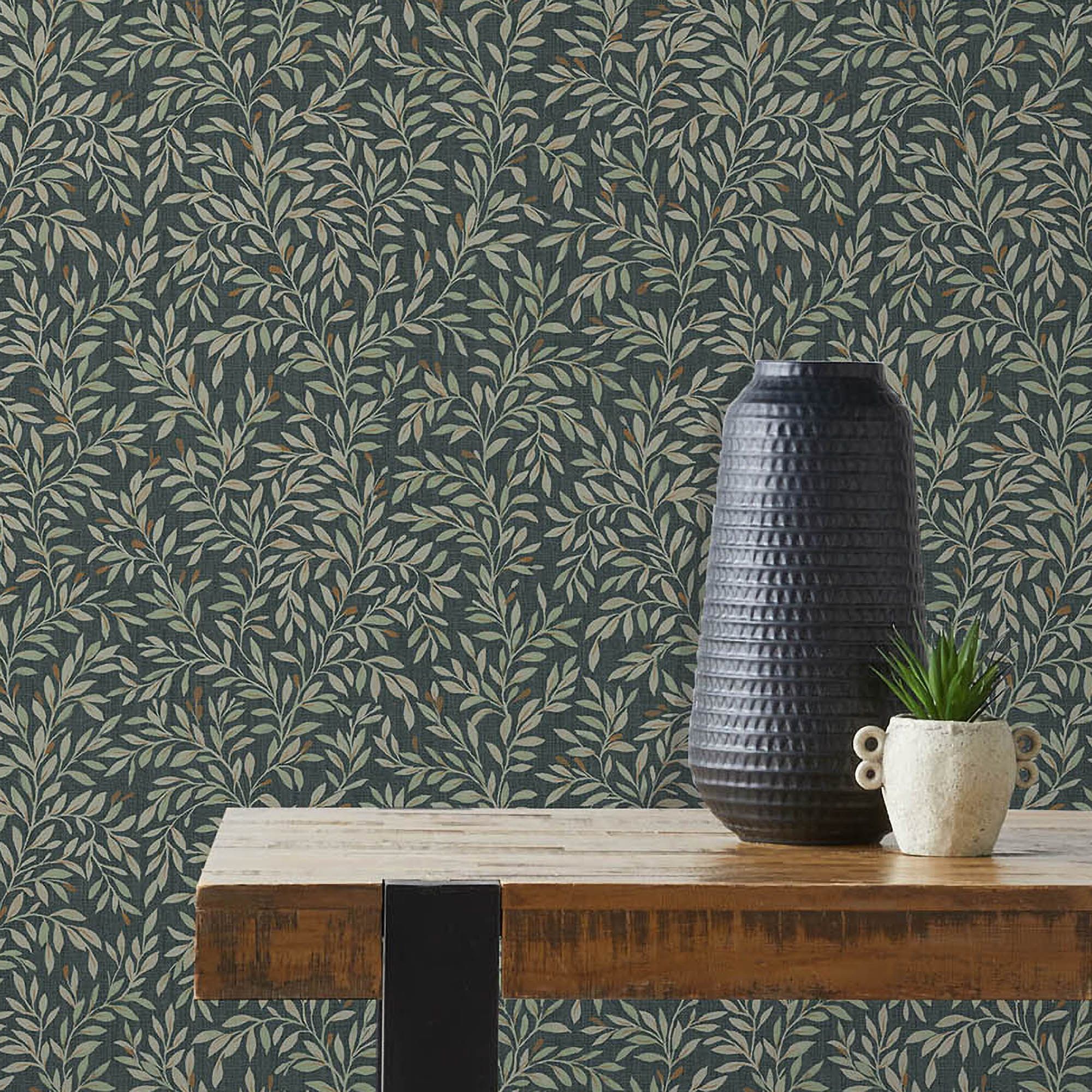 Next Ditsy Leaf Emerald Smooth Wallpaper