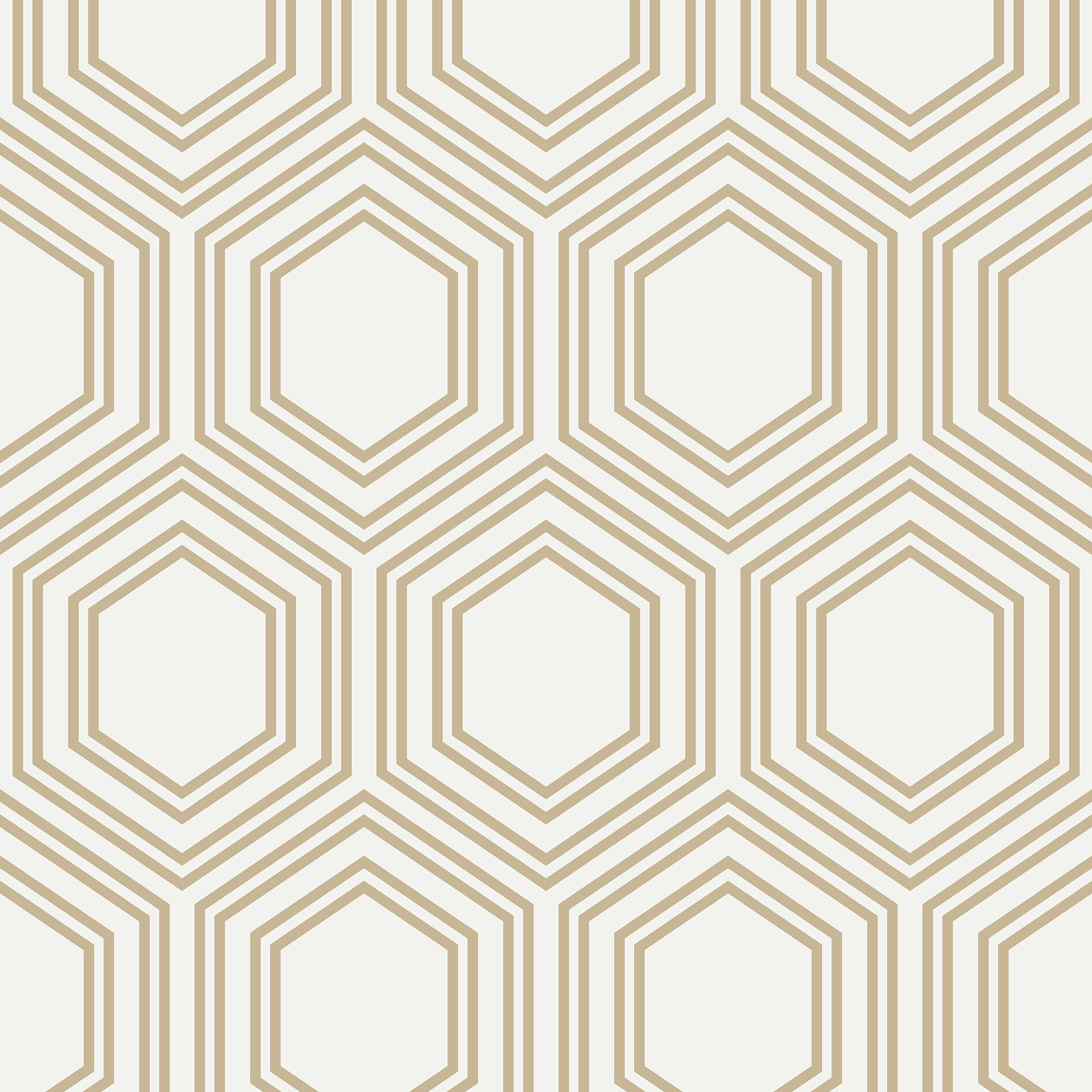 Next Honeycomb Geo White & Yellow Smooth Wallpaper