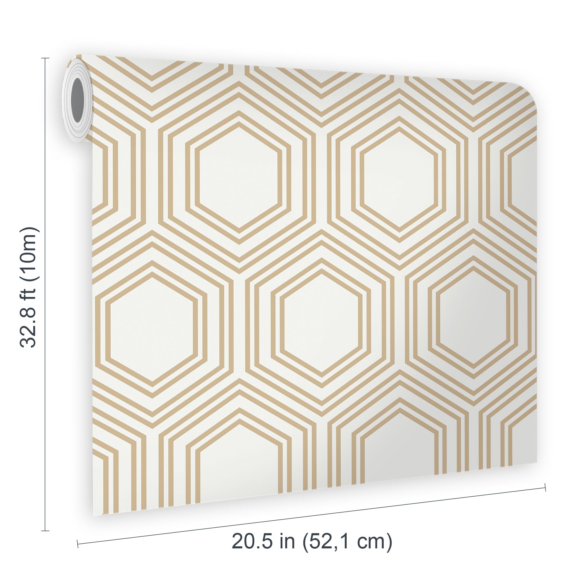 Next Honeycomb Geo White & Yellow Smooth Wallpaper