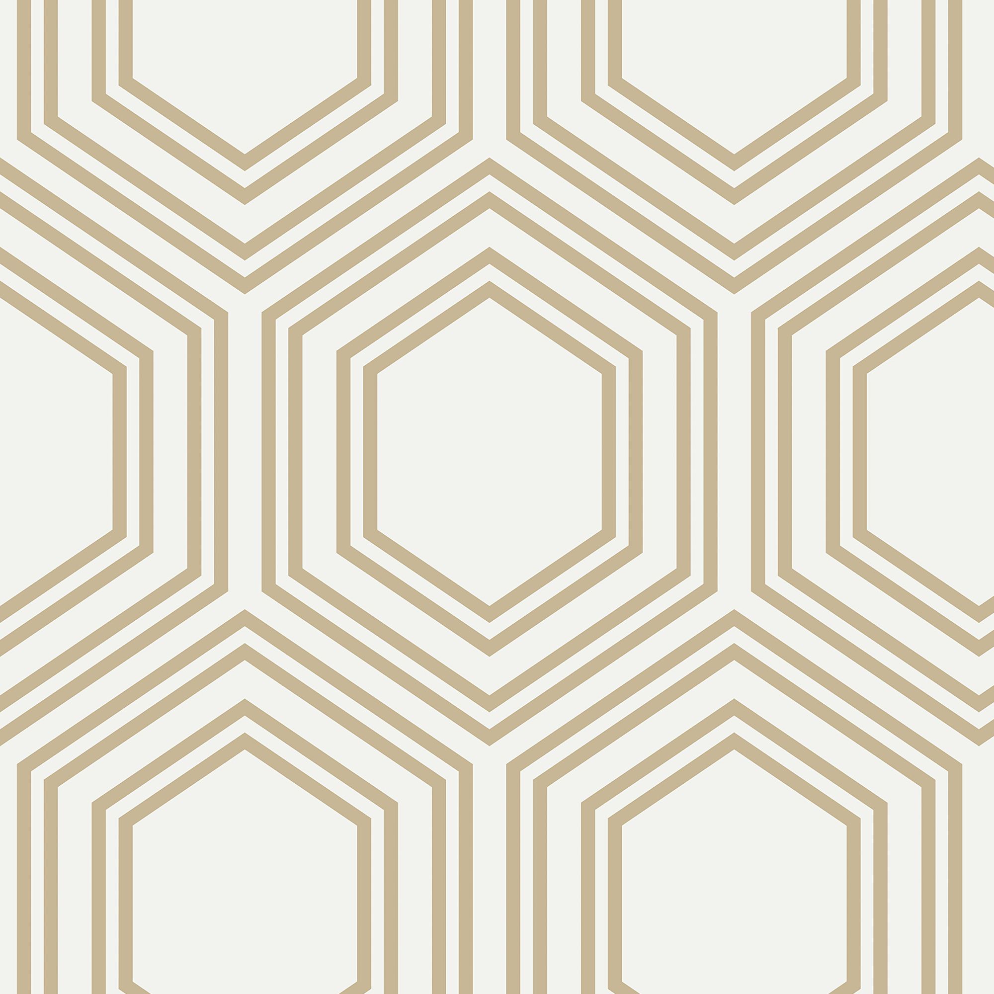 Next Honeycomb Geo White & Yellow Smooth Wallpaper