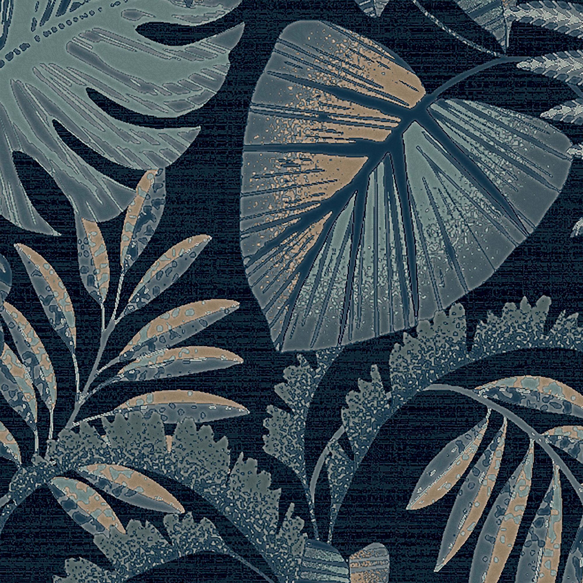 Next Jungle leaves Navy Smooth Wallpaper