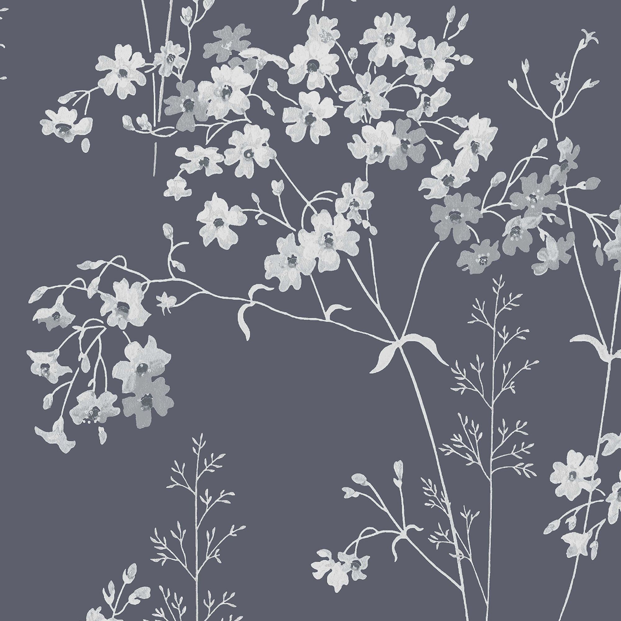 Next Leaf Navy Smooth Wallpaper