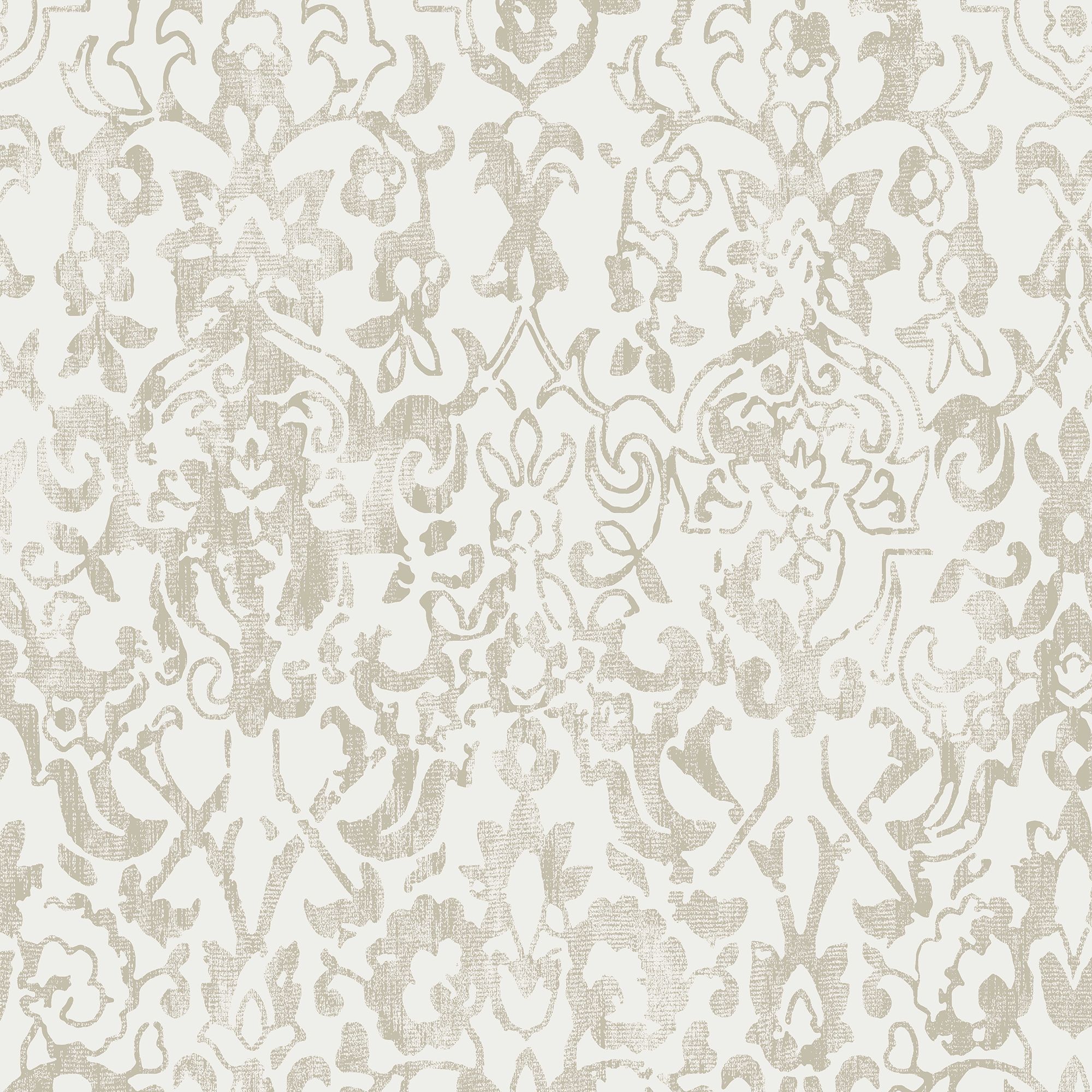 Next Majestic damask Neutral Metallic effect Smooth Wallpaper