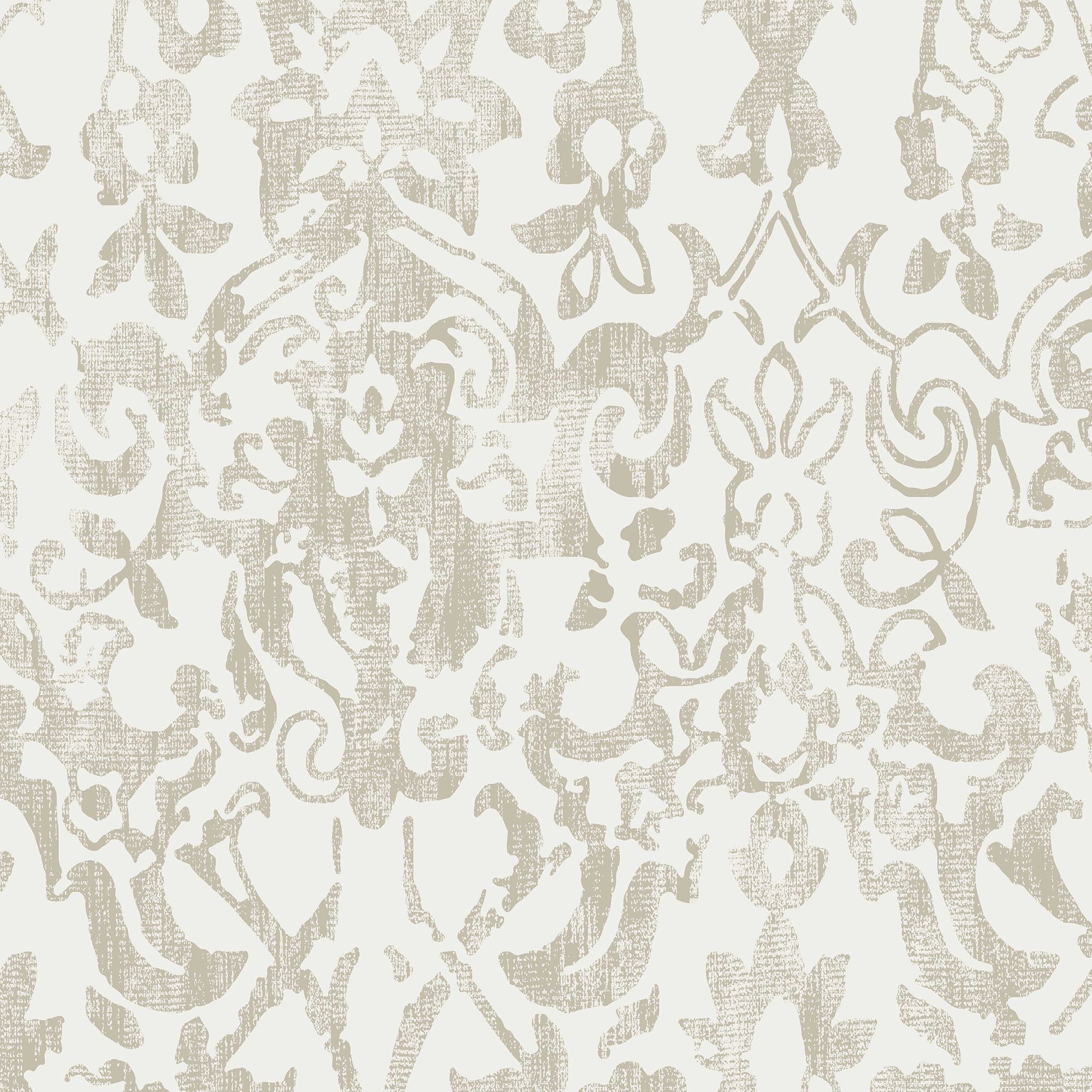 Next Majestic damask Neutral Metallic effect Smooth Wallpaper
