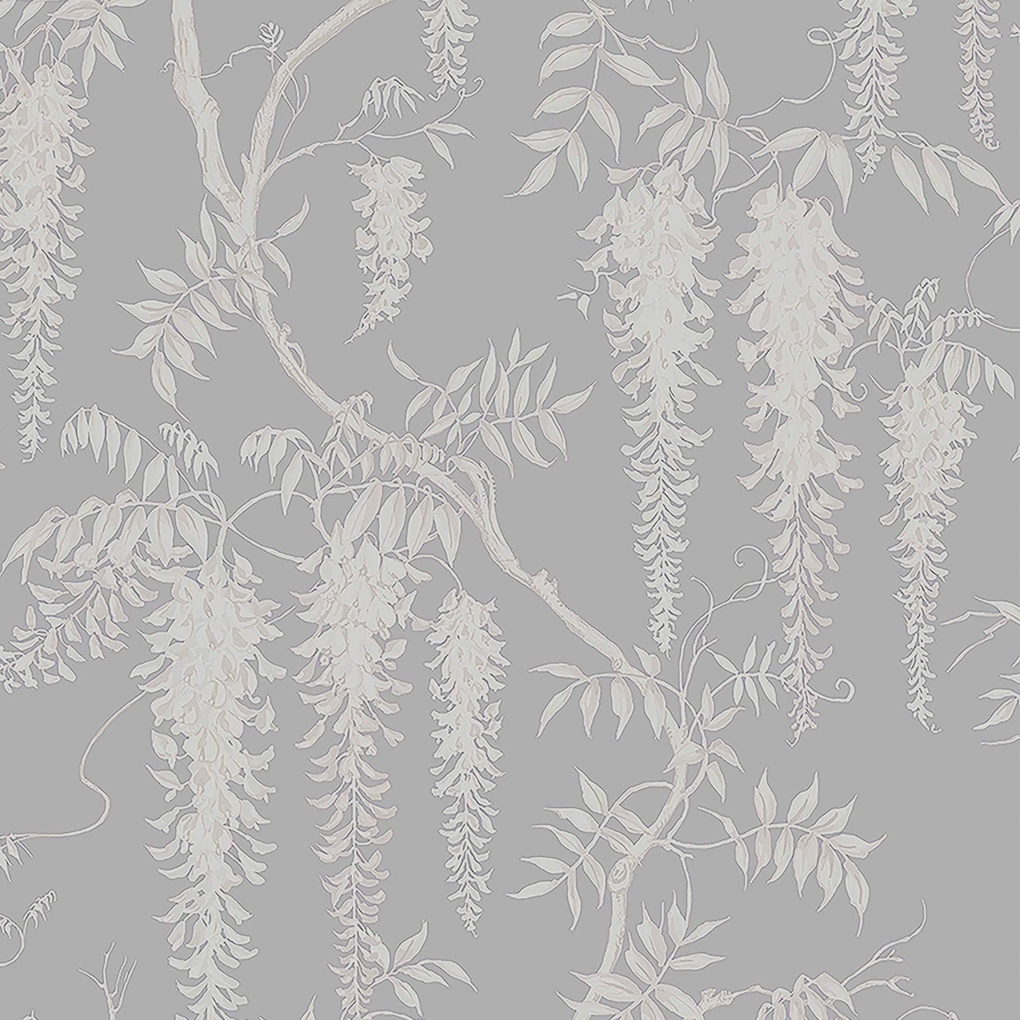 Next Wisteria trails Grey Smooth Wallpaper Sample