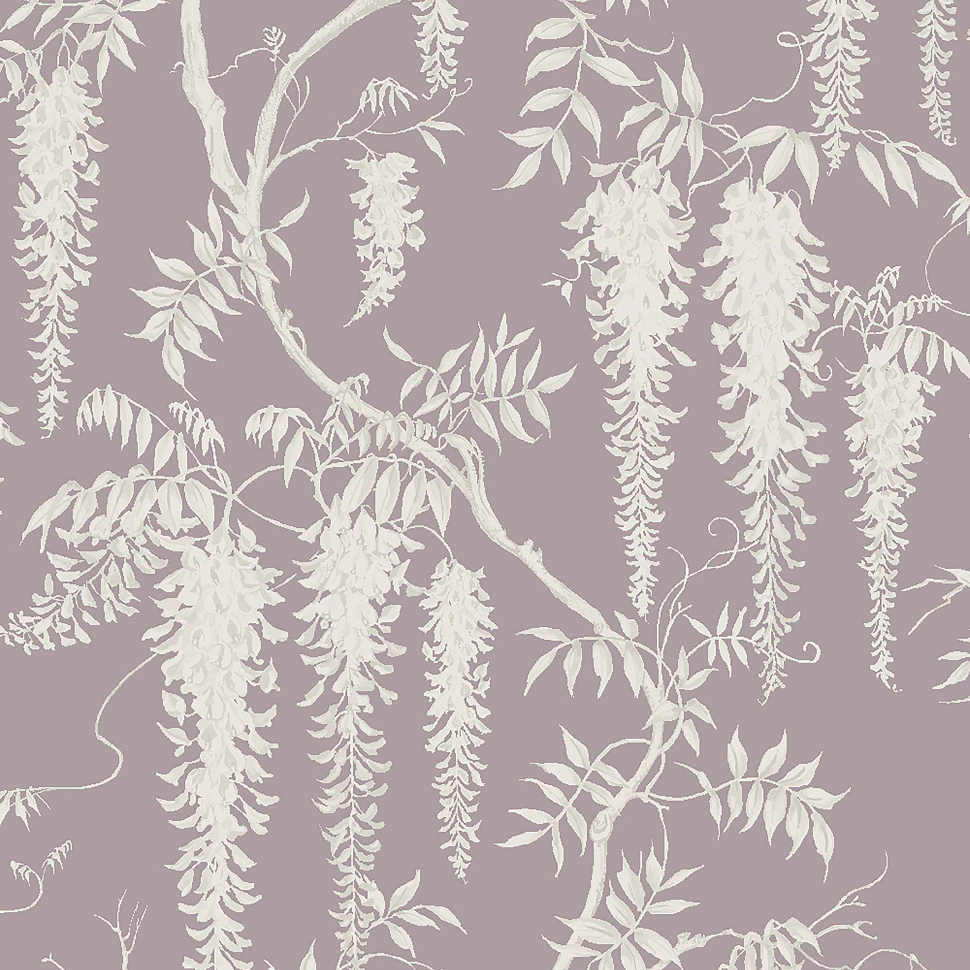 Next Wisteria trails Mauve Smooth Wallpaper Sample