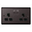 Nexus 13A Nickel effect Double Switched Socket
