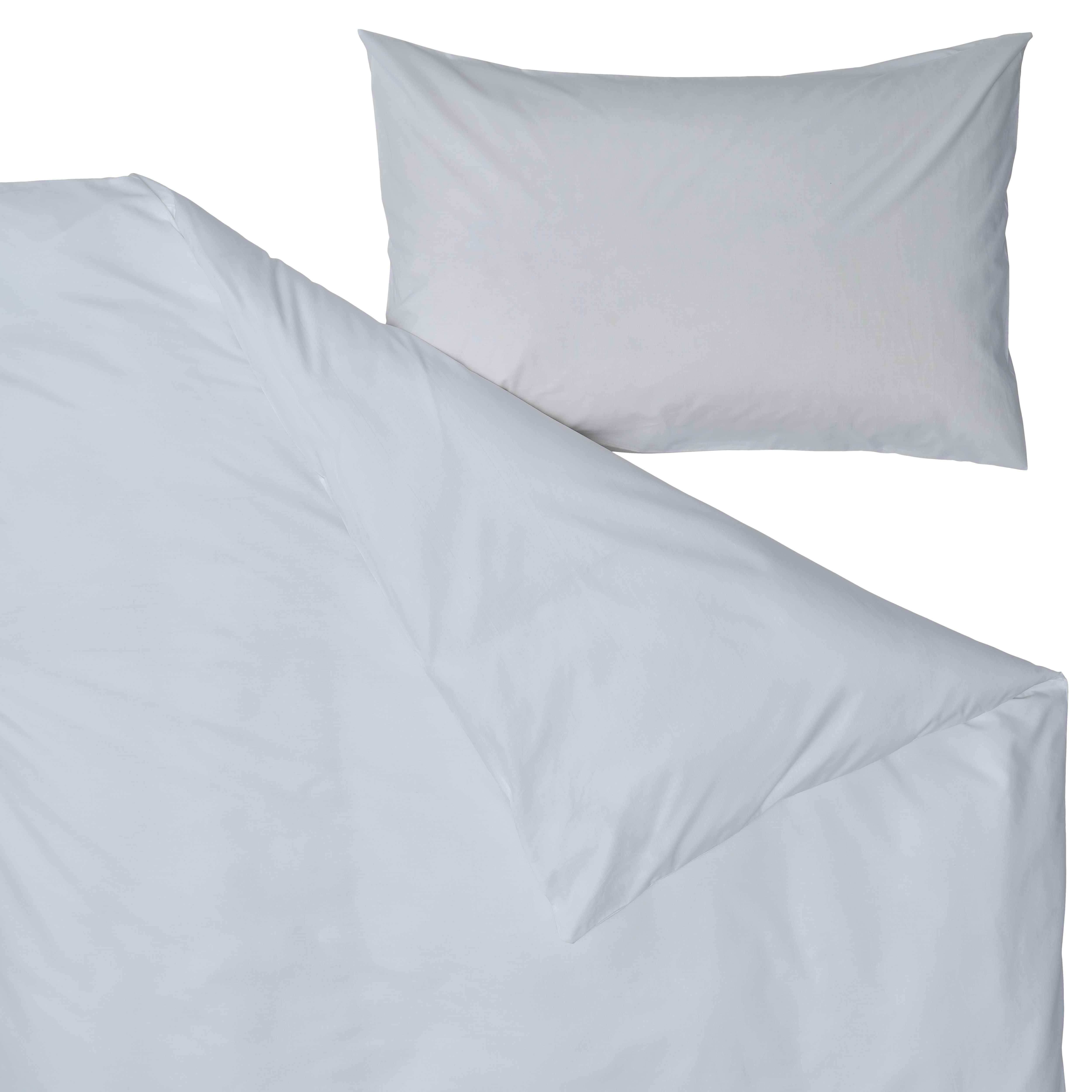 Nia Plain White Single Duvet cover & pillow case set