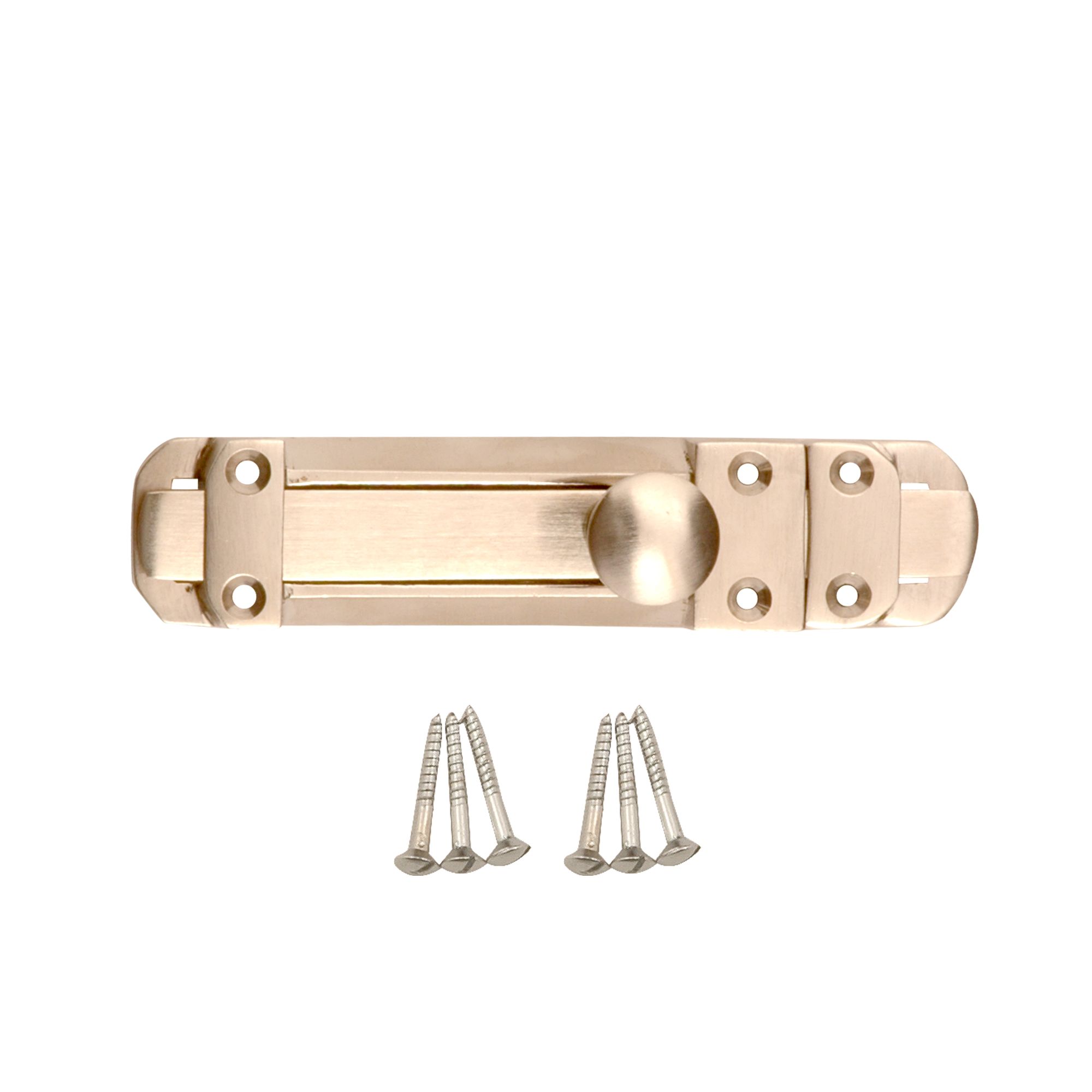 Nickel effect Brass Door bolt H 32146 (L)152mm (W)30mm