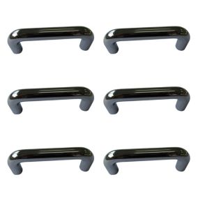 Nickel effect Kitchen Furniture Handle (L)64mm