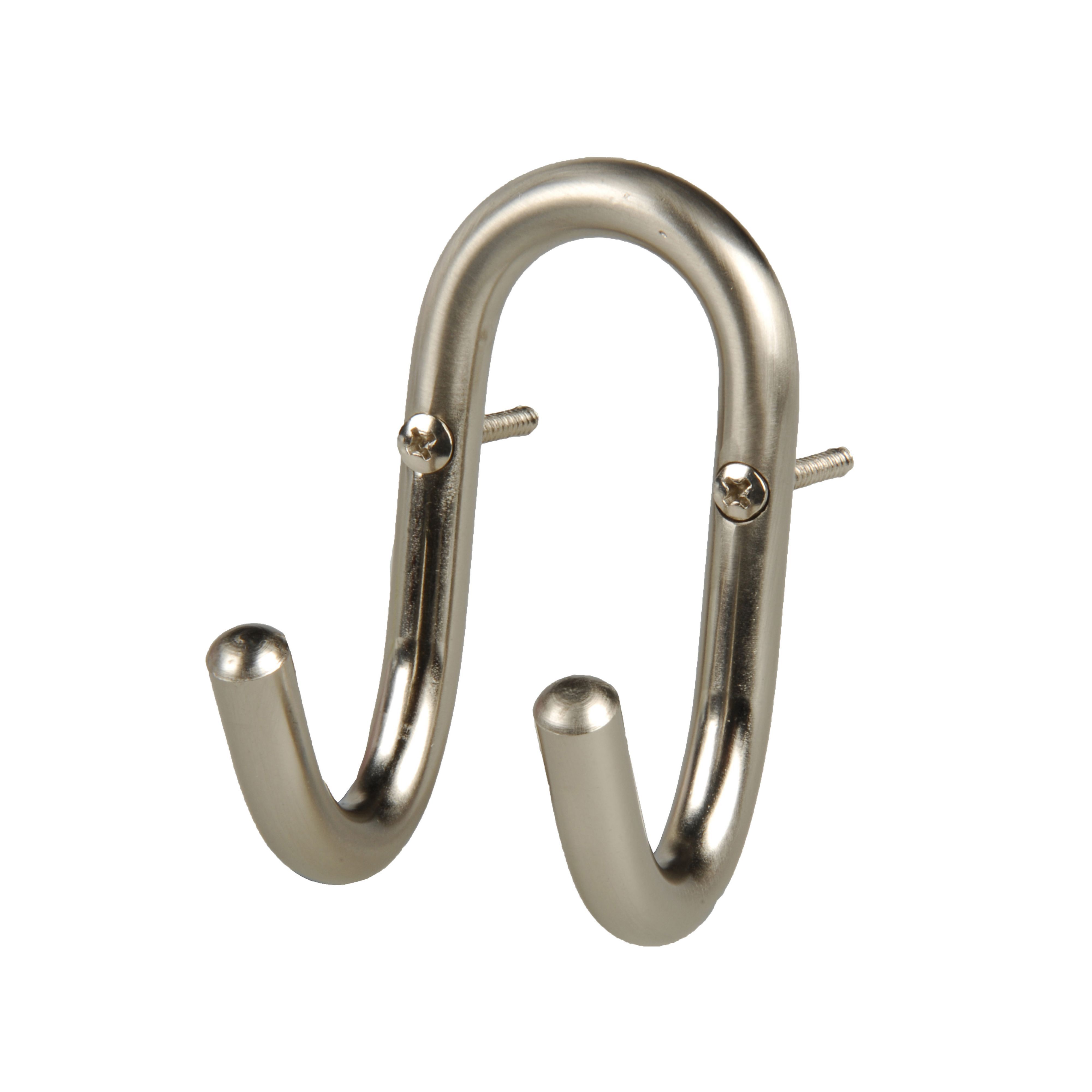 Nickel effect Steel 52mm Double Hook (Holds)10kg