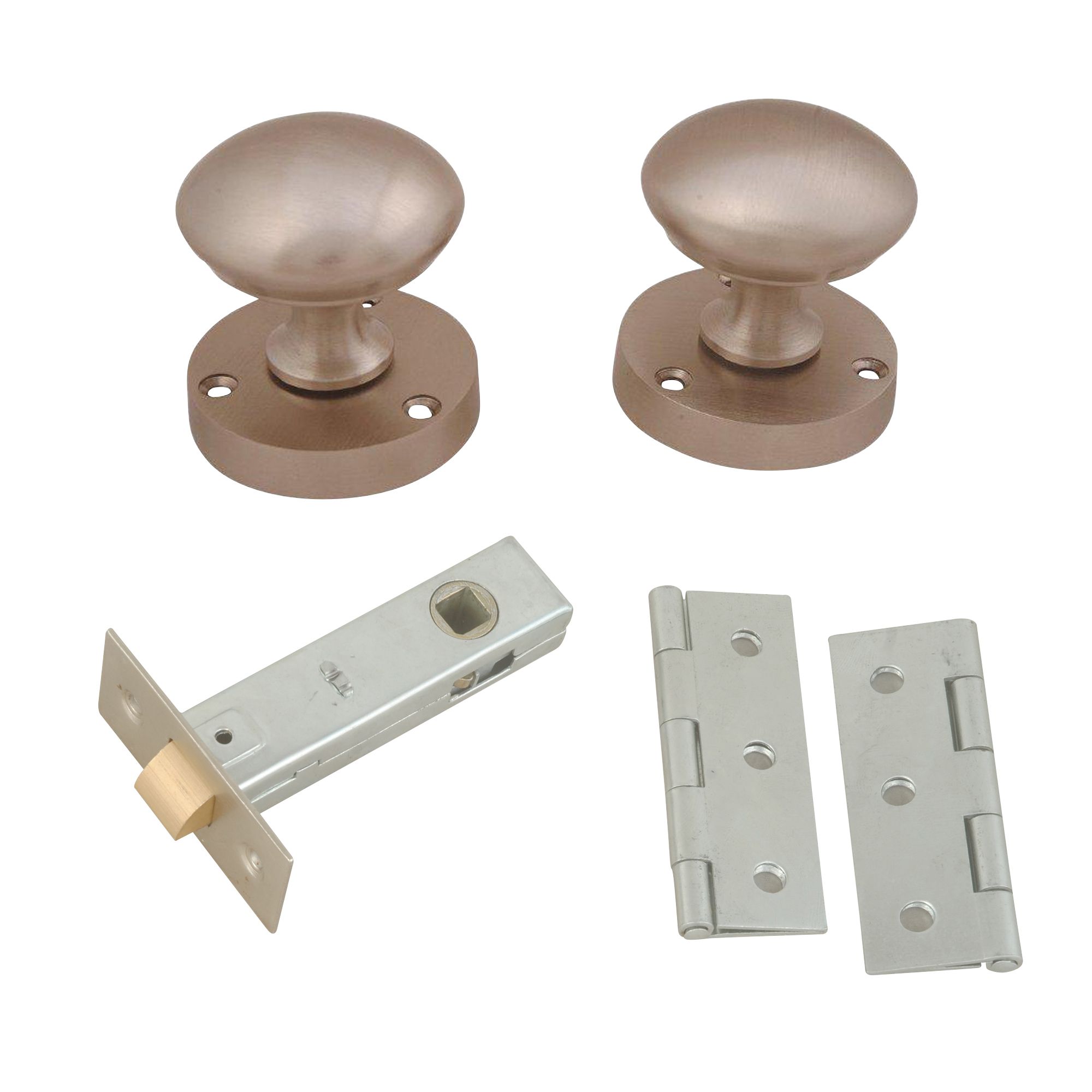 Nickel effect Zamac Round Internal Door knob (Dia)54mm