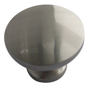 Nickel effect Zinc alloy Round Furniture Knob (Dia)30mm, Pack of 6