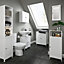 Nicolina Matt White Single Bathroom Cabinet (H)97cm (W)44cm