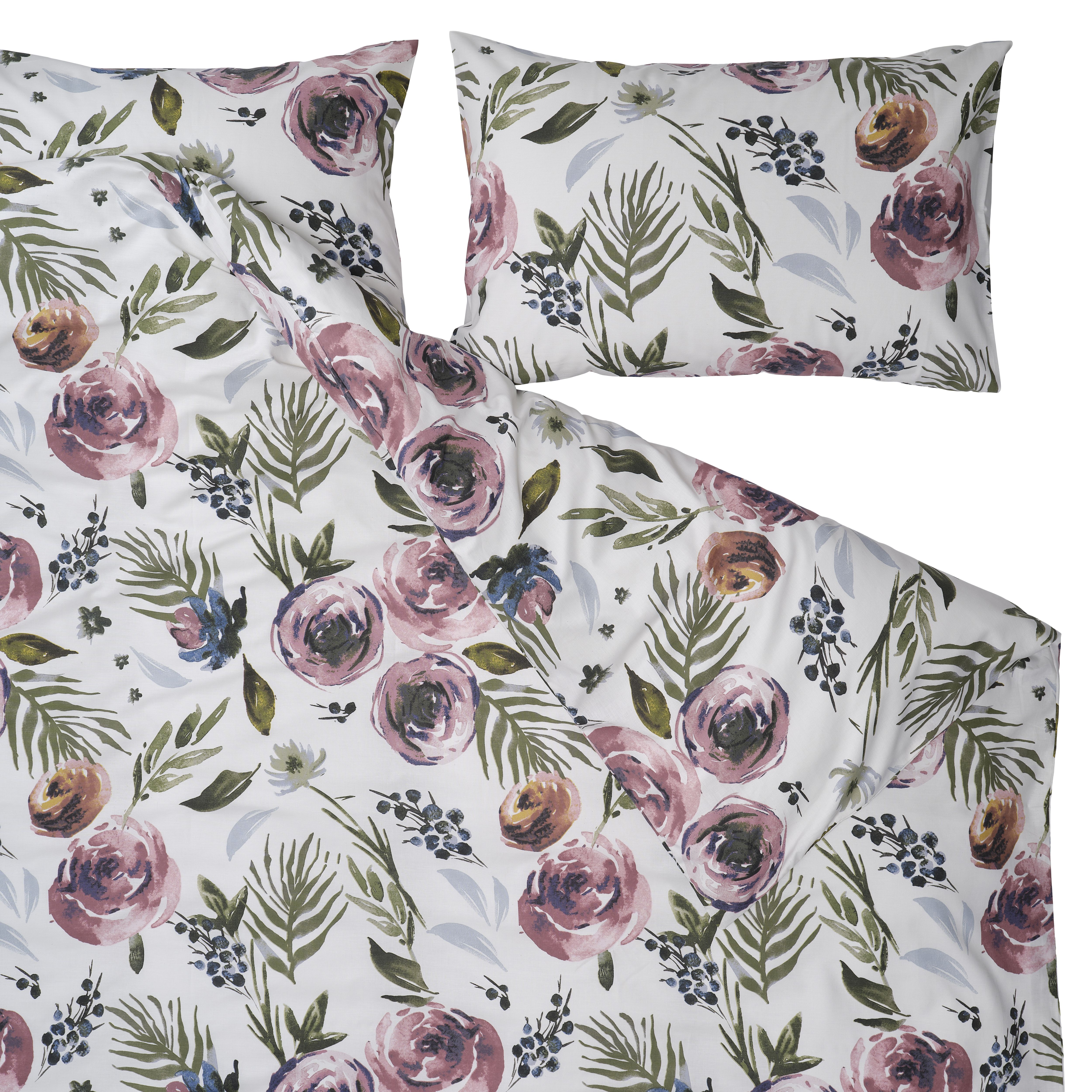 Nikola Floral Multicolour Double Duvet cover & pillow case set