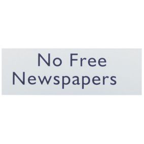 No free newspapers Self-adhesive labels, (H)50mm (W)150mm