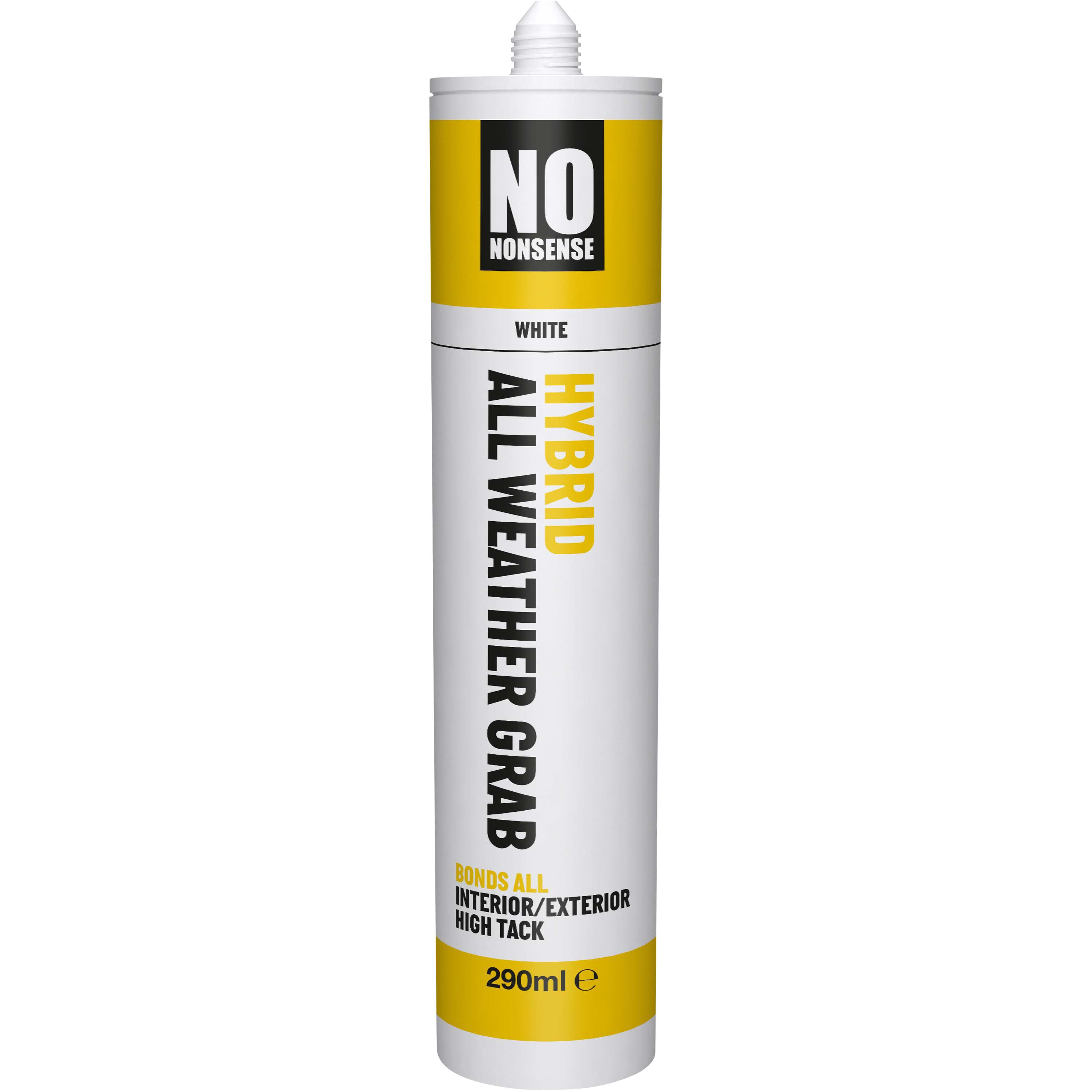 No Nonsense Hybrid Water resistant Solvent-free White Grab adhesive 290ml  0.49kg