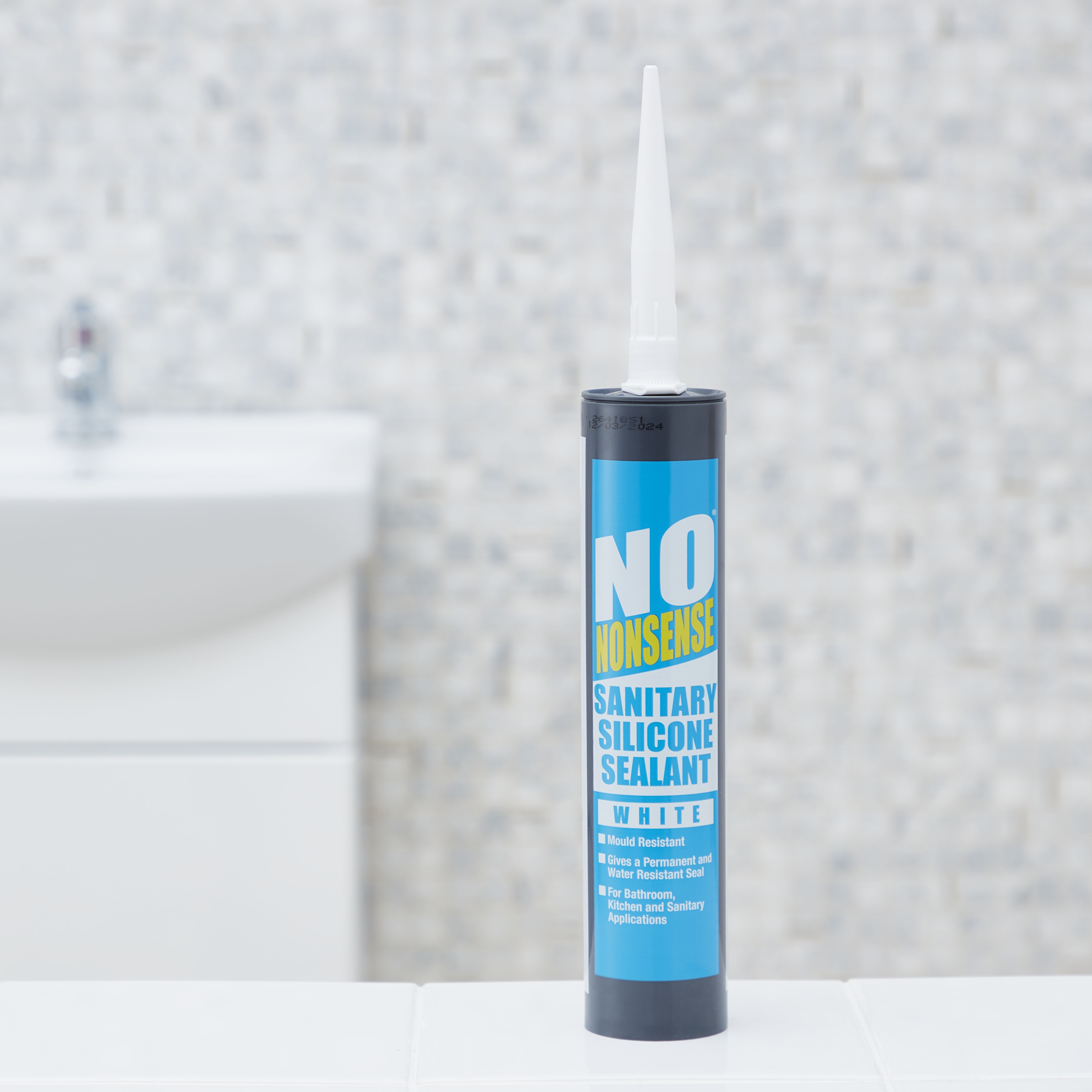 No Nonsense White Silicone-based Sanitary sealant, 310ml