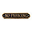 No parking Brass Safety sign, (H)50mm (W)240mm