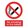 No smoking in the toilets Self-adhesive labels, (H)200mm (W)150mm
