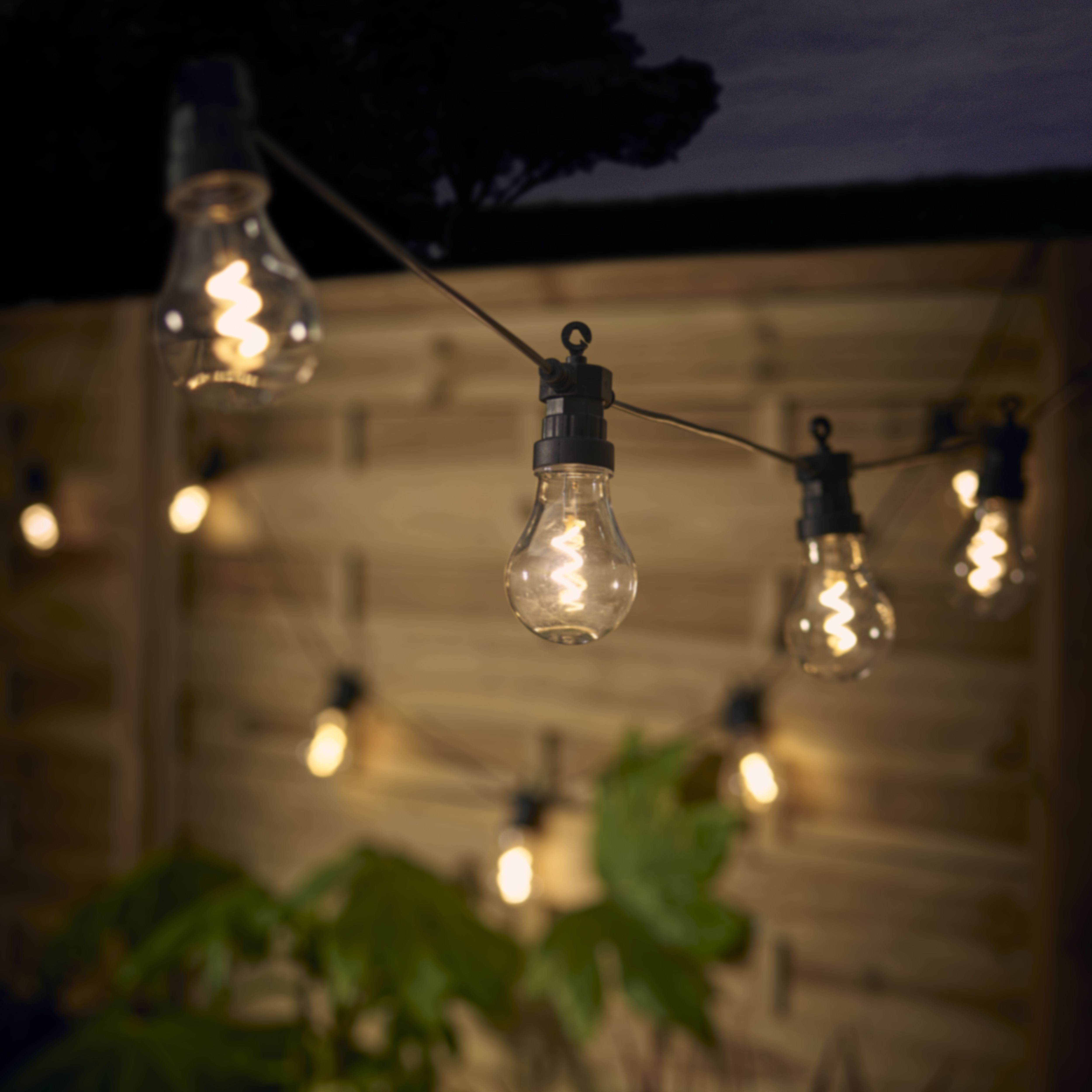 Noma Festoon Lights Mains-powered (plug-in & wired) Warm white 20 Spiral LED Outdoor String lights