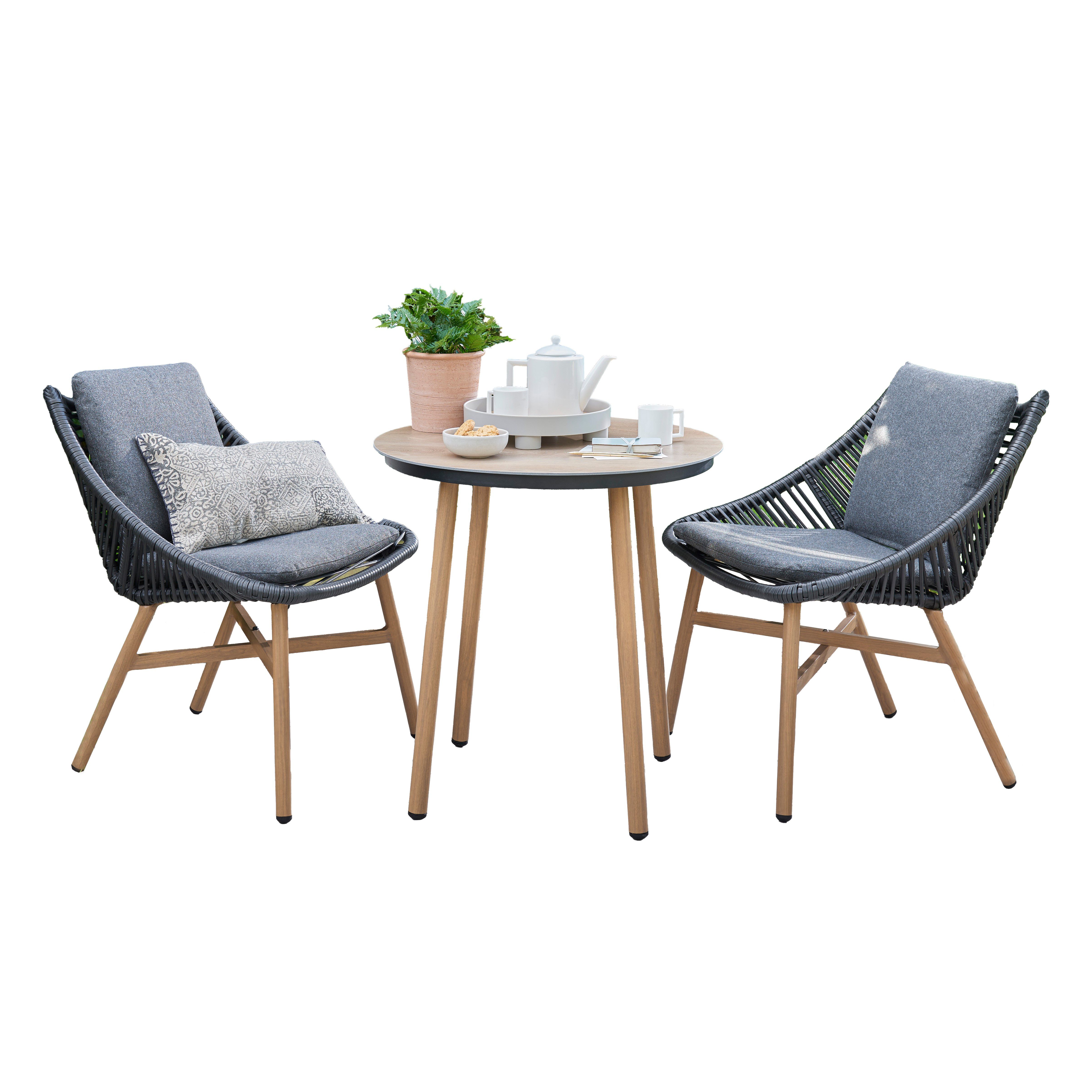 Norfolk Leisure Keswick Grey Metal 2 seater Bistro set
