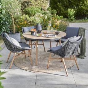 Norfolk Leisure Keswick Grey Metal 4 seater Dining set