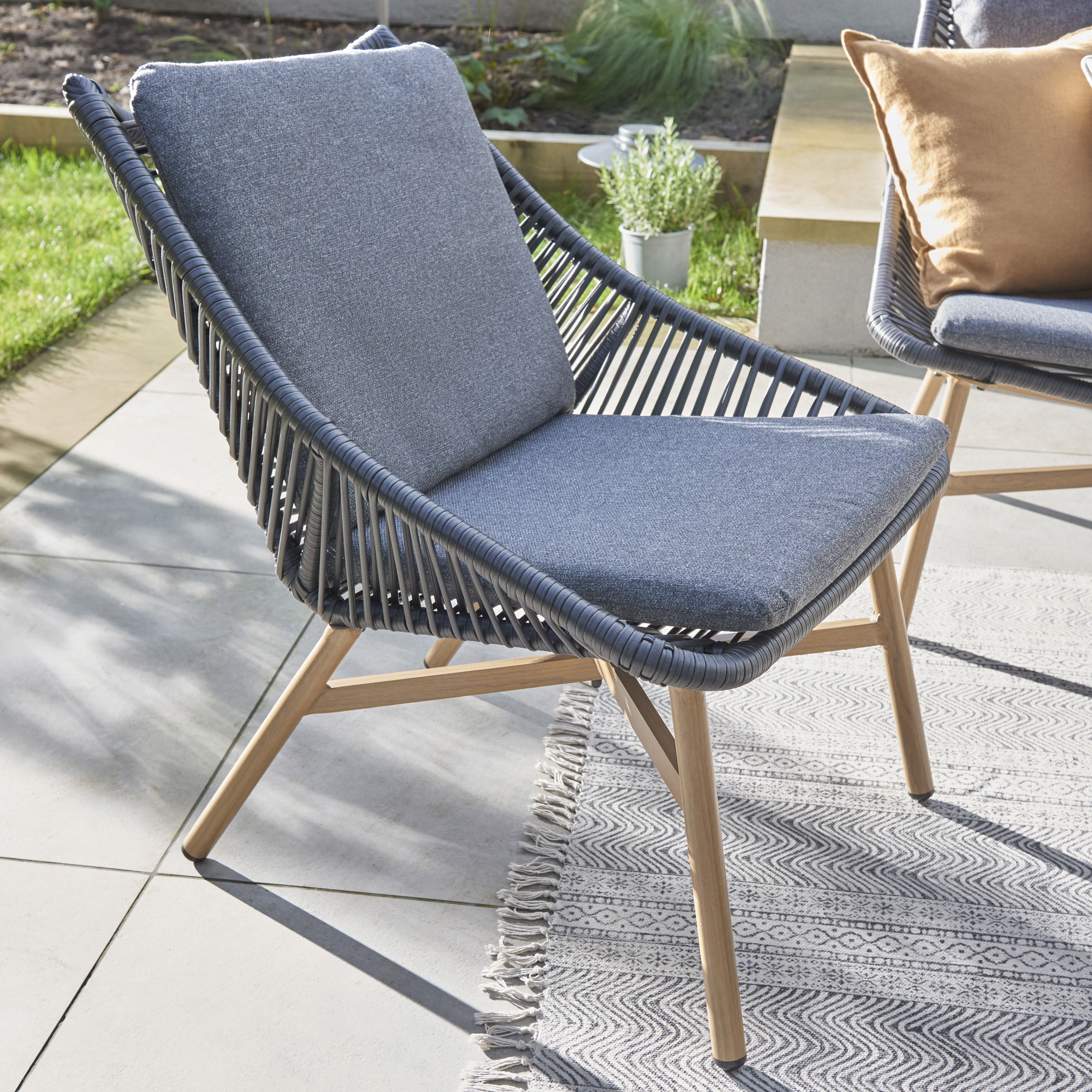 Norfolk Leisure Keswick Grey Wood effect Metal 4 Seater Garden furniture set