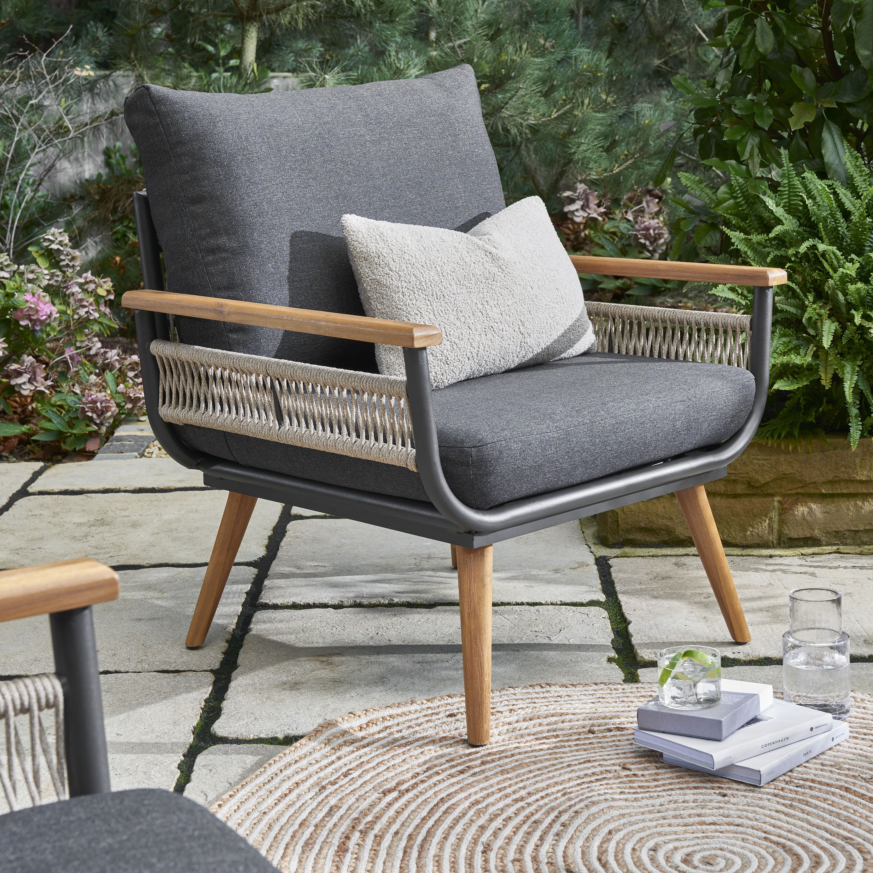 Norfolk Leisure Kimora Grey Wood effect Metal 4 Seater Garden furniture set