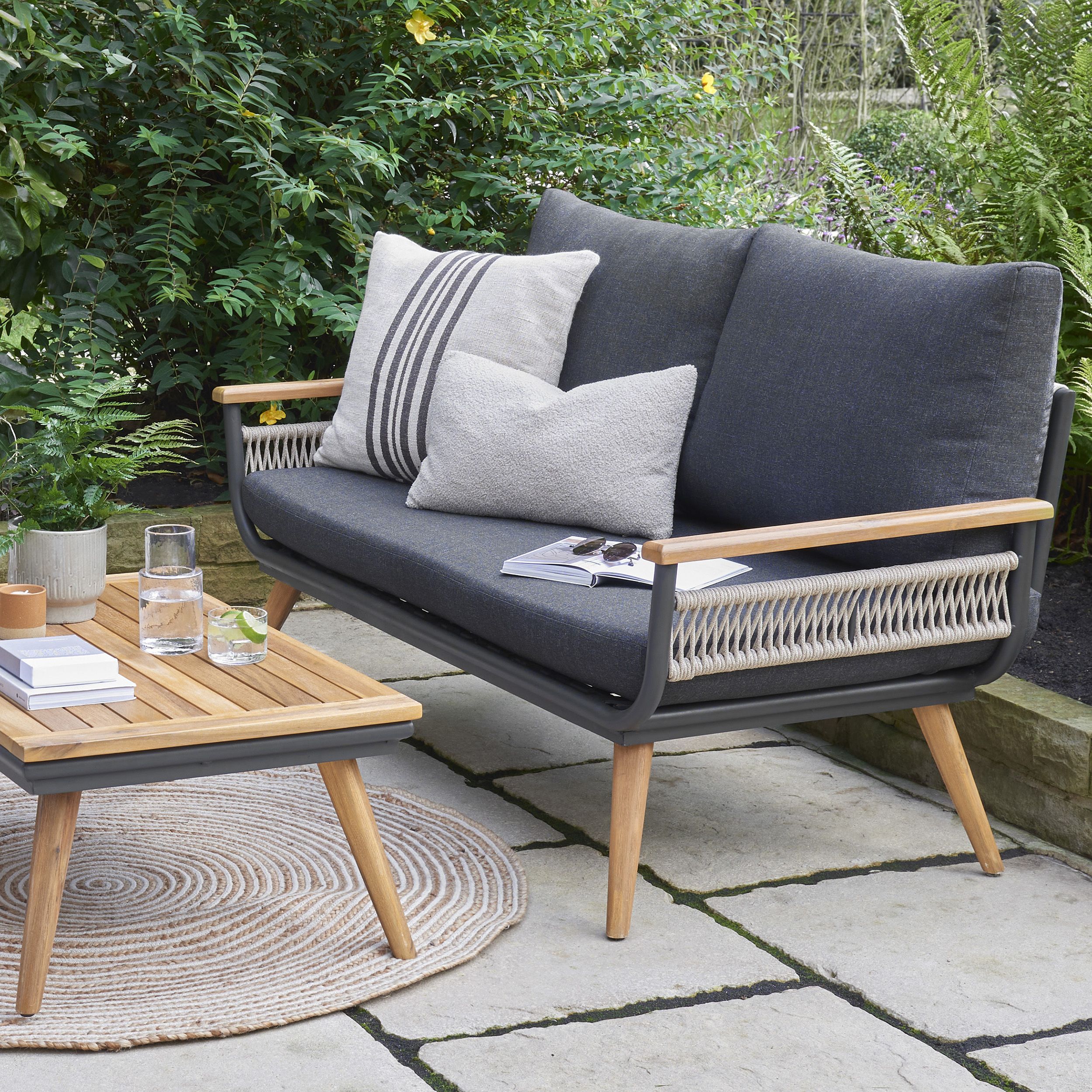 Norfolk Leisure Kimora Grey Wood effect Metal 4 Seater Garden furniture set