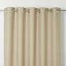 Novan Beige Plain Blackout Eyelet Curtain (W)140cm (L)260cm, Single