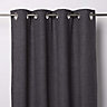Novan Dark grey Plain Unlined Eyelet Curtain (W)167cm (L)183cm, Single