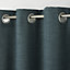 Novan Green Plain Unlined Eyelet Curtain (W)167cm (L)228cm, Single