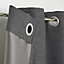 Novan Grey Plain Blackout Eyelet Curtain (W)167cm (L)183cm, Single