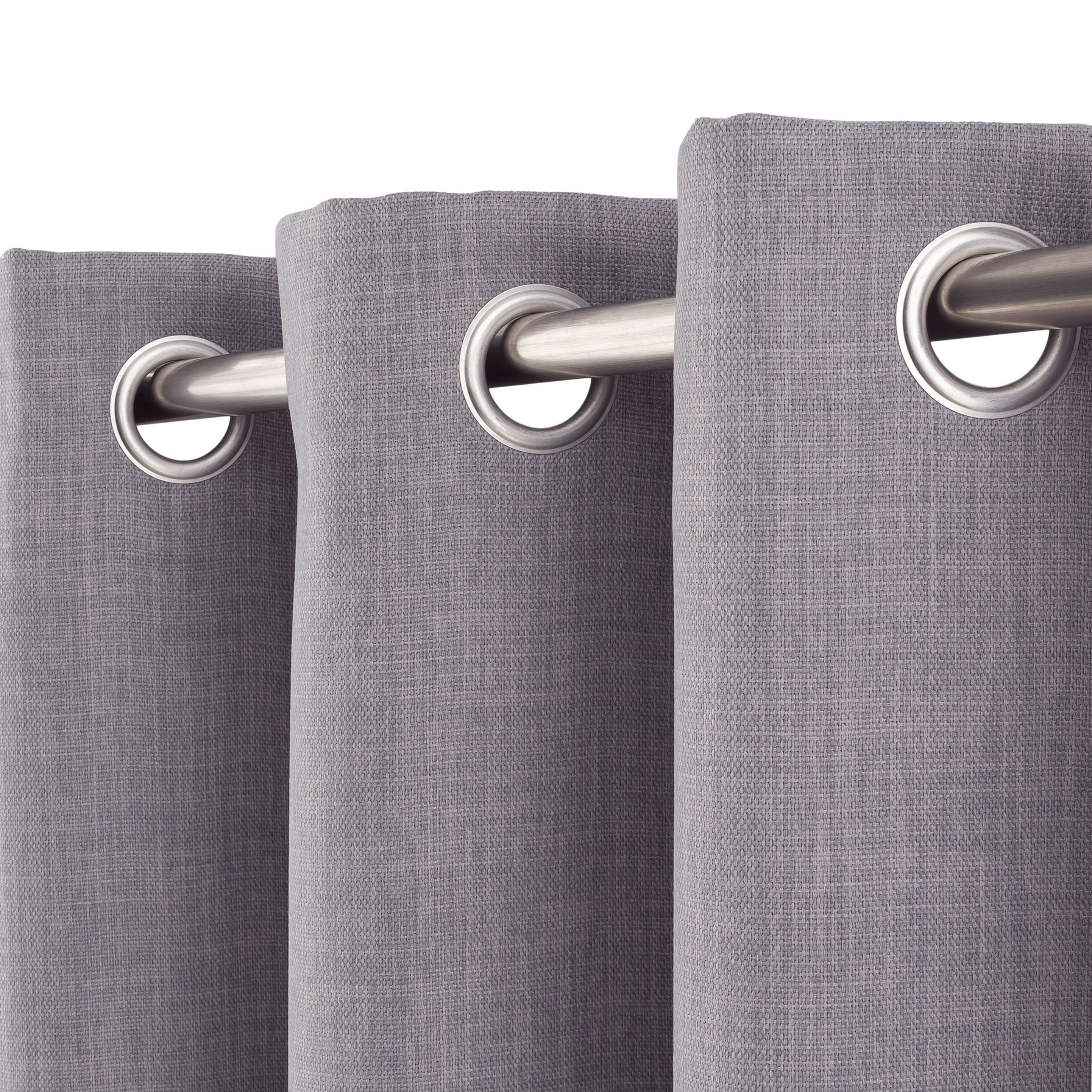 Novan Light grey Plain Blackout Eyelet Curtains (W)117cm (L)137cm, Pair