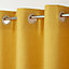 Novan Yellow Plain Blackout Eyelet Curtain (W)140cm (L)260cm, Single