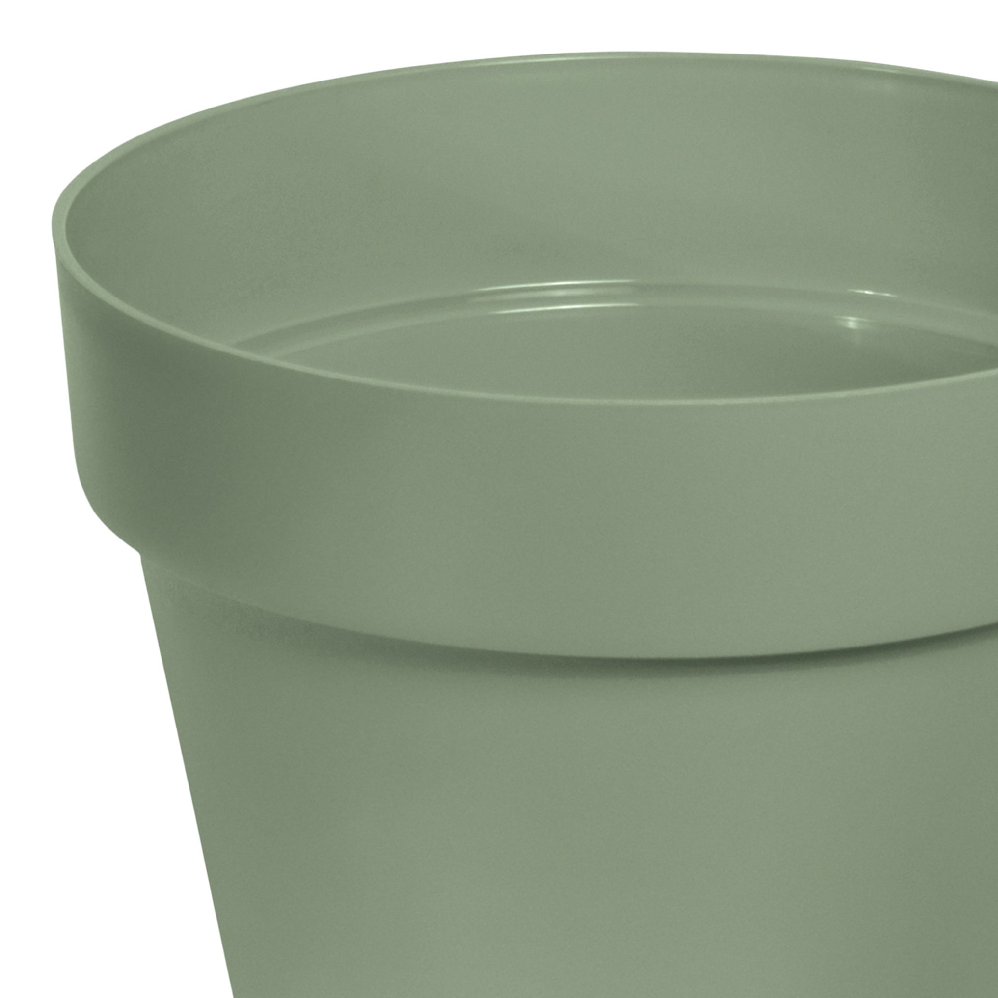 Nurgul Deep lichen green Polypropylene Circular Plant pot (Dia)20cm