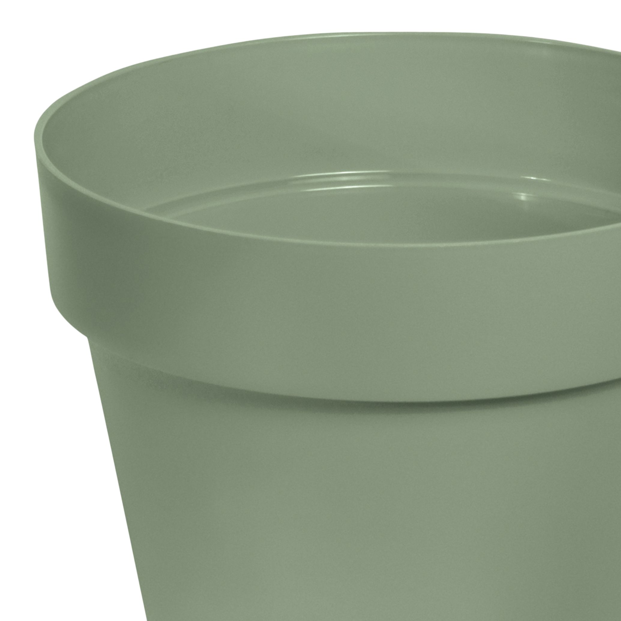 Nurgul Deep lichen green Polypropylene Circular Plant pot (Dia)40cm