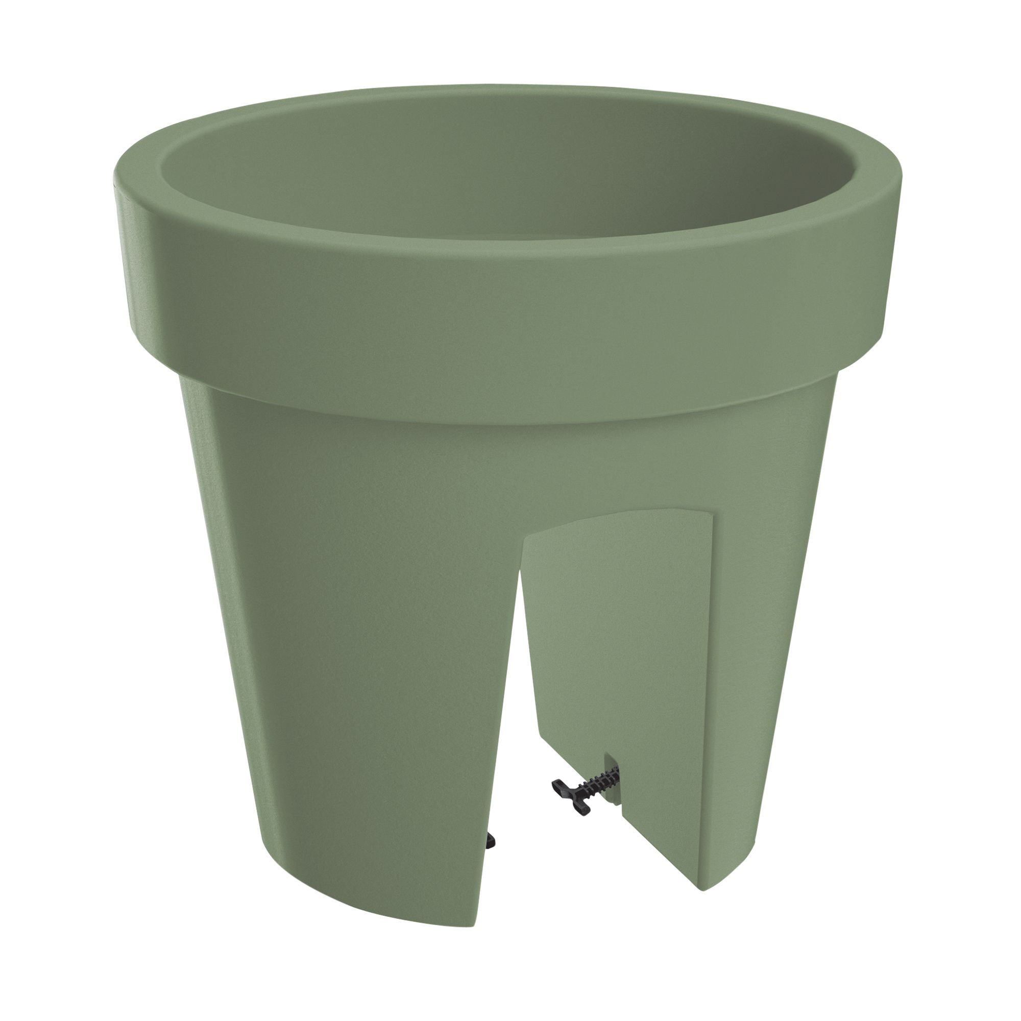 Nurgul Deep lichen green Polypropylene Round Railing plant pot (Dia)24.5cm Price Comparisons | Compare The Build