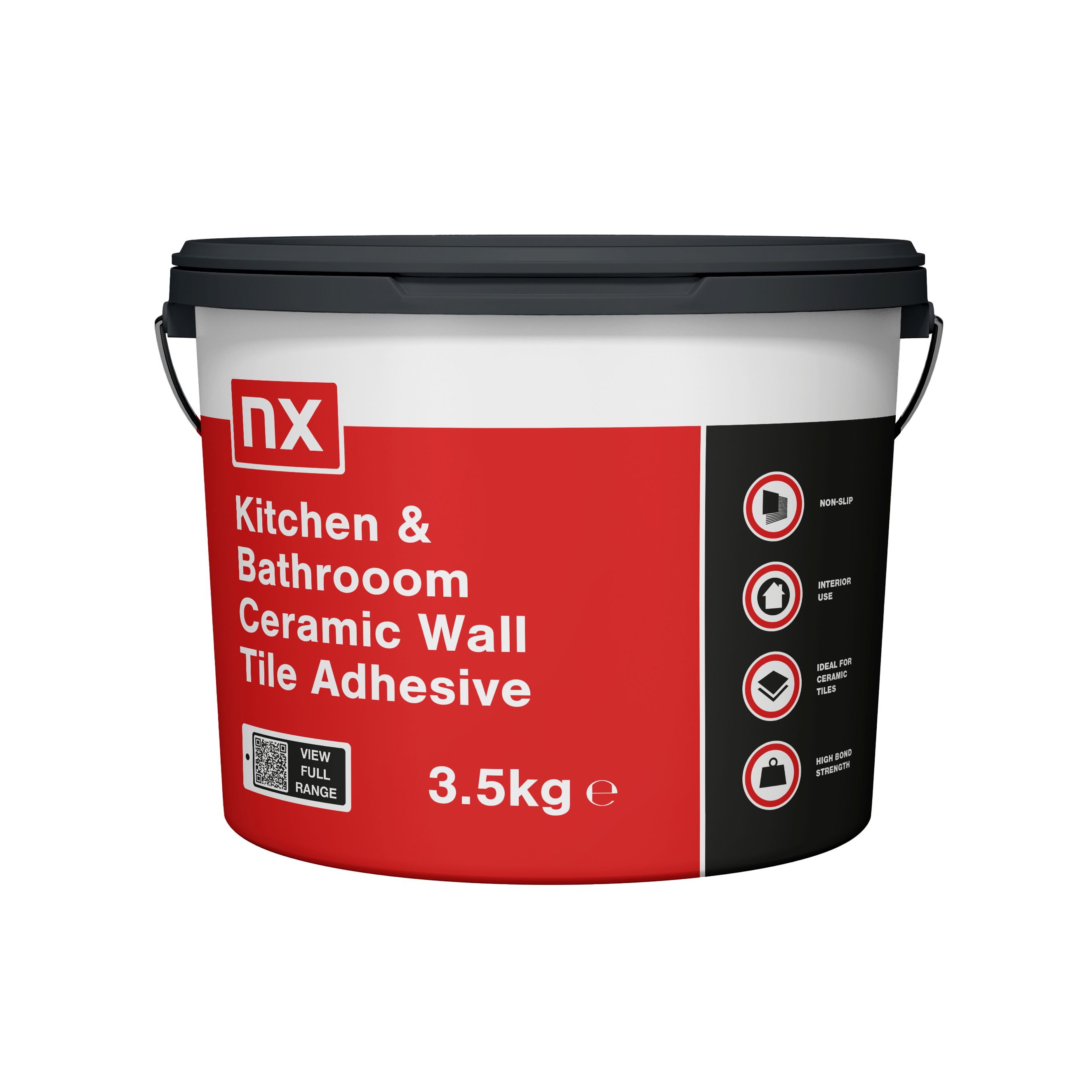 NX Ready mixed Kitchen & Bathroom Off White Wall tile Adhesive, 3.5kg