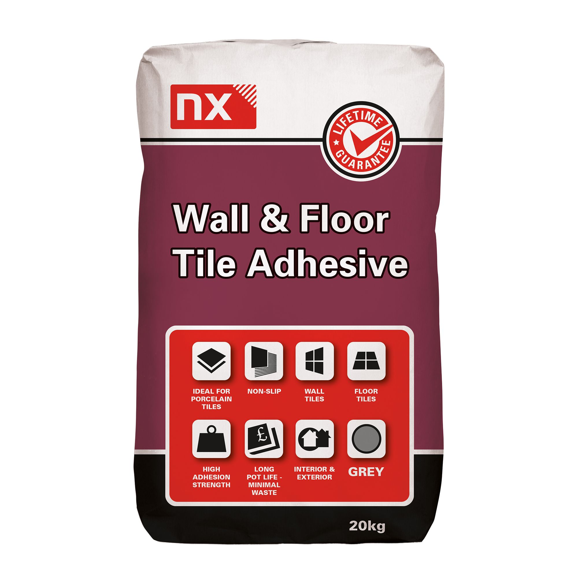 Mapei Grey Wall & floor tile Adhesive, 20kg