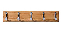 Oak 5 Hook rail, (L)460mm