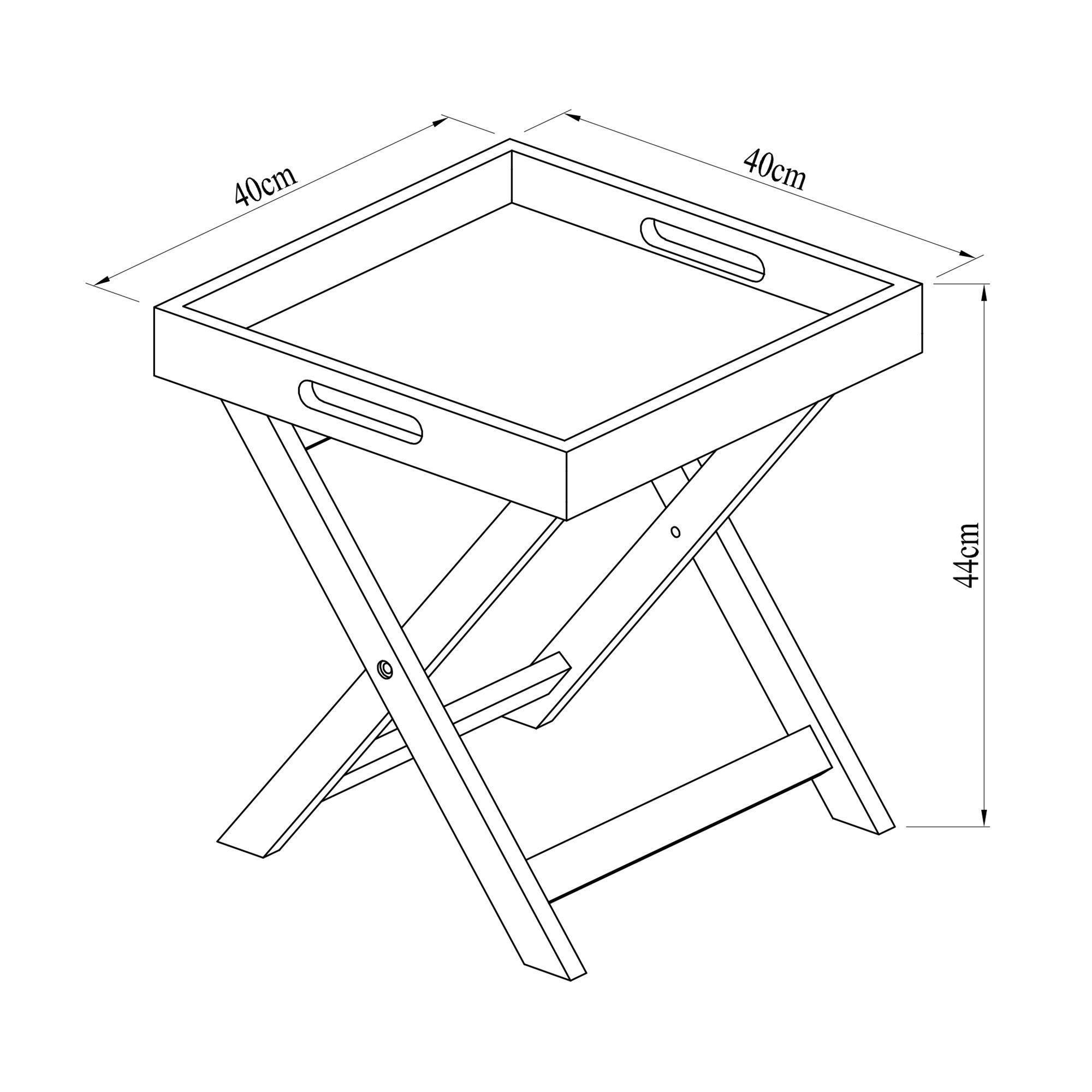 Oak effect Foldable Tray table (H)44cm (W)40cm