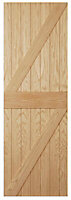 Oak veneer External Door, (H)1981mm (W)762mm